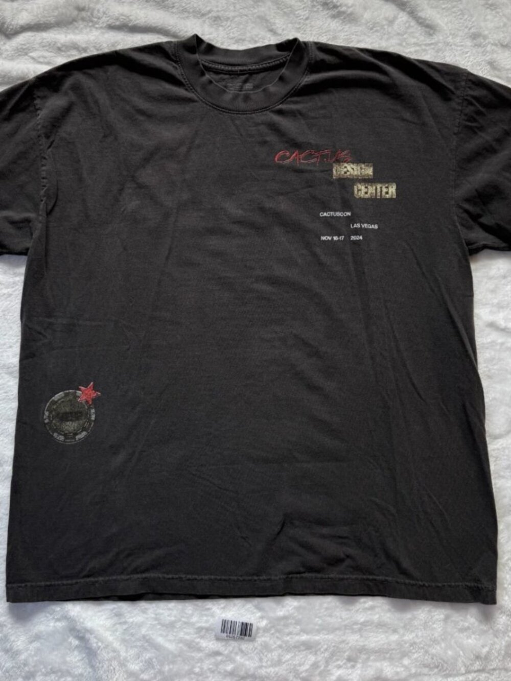 WORN Travis Scott Cactus Jack Cactus Design Center Black Graphic T Shirt Size XL